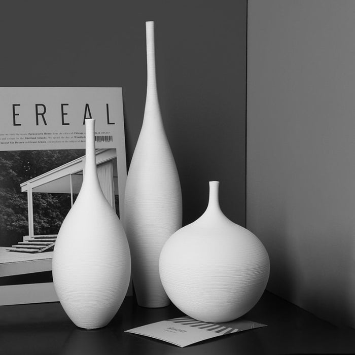 Minimalistische stijl handgemaakte keramische vaas minimalistische wit zwart bloempot Home Decor